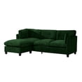 thumbnail image 6 of 96.5" Sectional Couch for Living Room, Upholstered Soft Chenille Fabric Sofa, 3-Seater with One Ottoman L Shape Sofa (Green), 6 of 11