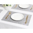 thumbnail image 6 of REGALWOVEN Set of 6 Faux Leather Placemats, Placemats for Kitchen Dining Table Decor, Heat Resistant Table Placemats Wipeable Place Mat Gray White 17*12in, 6 of 7