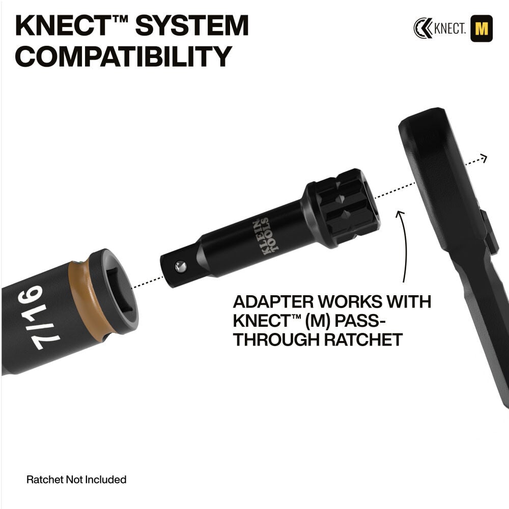Klein Tools Knect Deep-Well 3/8 Inch Drive Impact Socket Set, Sae, 9 Pieces