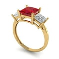 thumbnail image 2 of Clara Pucci 14K Yellow Gold Solid Gold Ruby Three-Stone Anniversary Ring for Women - 2.5 cttw Princess Cut, 2 of 8