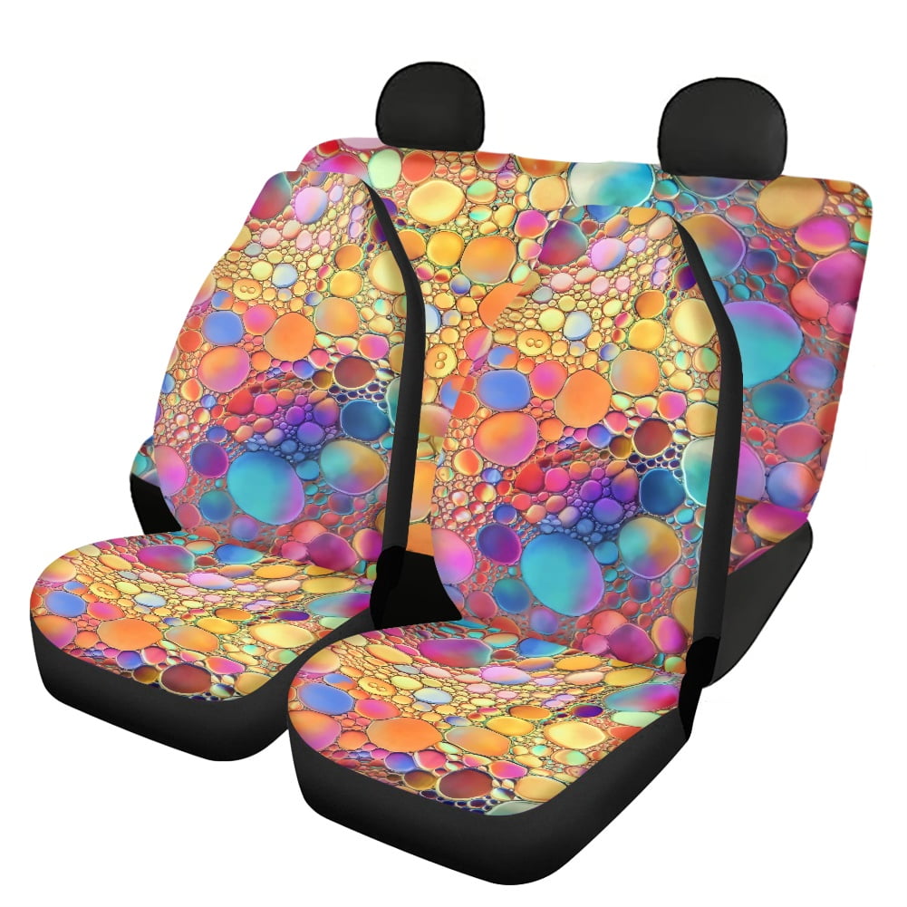 Xoenoiee Colorful Bubbles Design Seat Covers for Cars, Auto Seat Covers