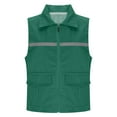 thumbnail image 2 of purcolt Womens Mesh Lined Safety Vest High Visibility Reflective Strip Zipper Waistcoats with Pocket Green XL, 2 of 8