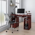 thumbnail image 2 of Scranton & Co Transitional Wood Computer Desk with Keyboard Tray in Mahogany, 2 of 8