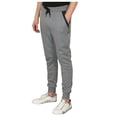 thumbnail image 2 of 9 Crowns Men's Lightweight Jogger Pants-Slim Fitting Sport Cut Zipper Pocket (Dark Grey, X-Large), 2 of 4