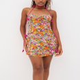 thumbnail image 2 of PENGXIANG Women‘s Floral Spaghetti Strap Bodycon Dress, 2 of 6