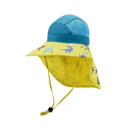 

Zlekejiko Beach Sun Boy Adjustable Baby Cartoo Bucket Toddler Hat Pirints Outdoor Kids Girls Kids Hats & Caps
