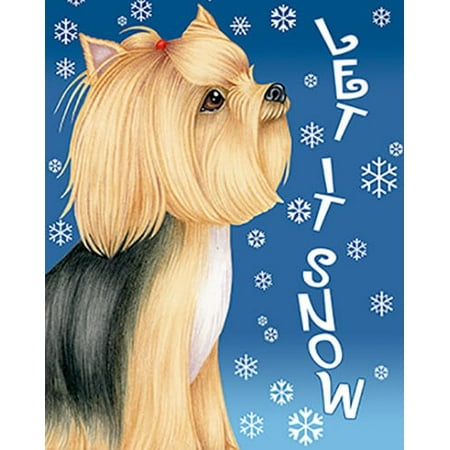 - Yorkie Show Cut - Best of Breed Let It Snow Garden Flag