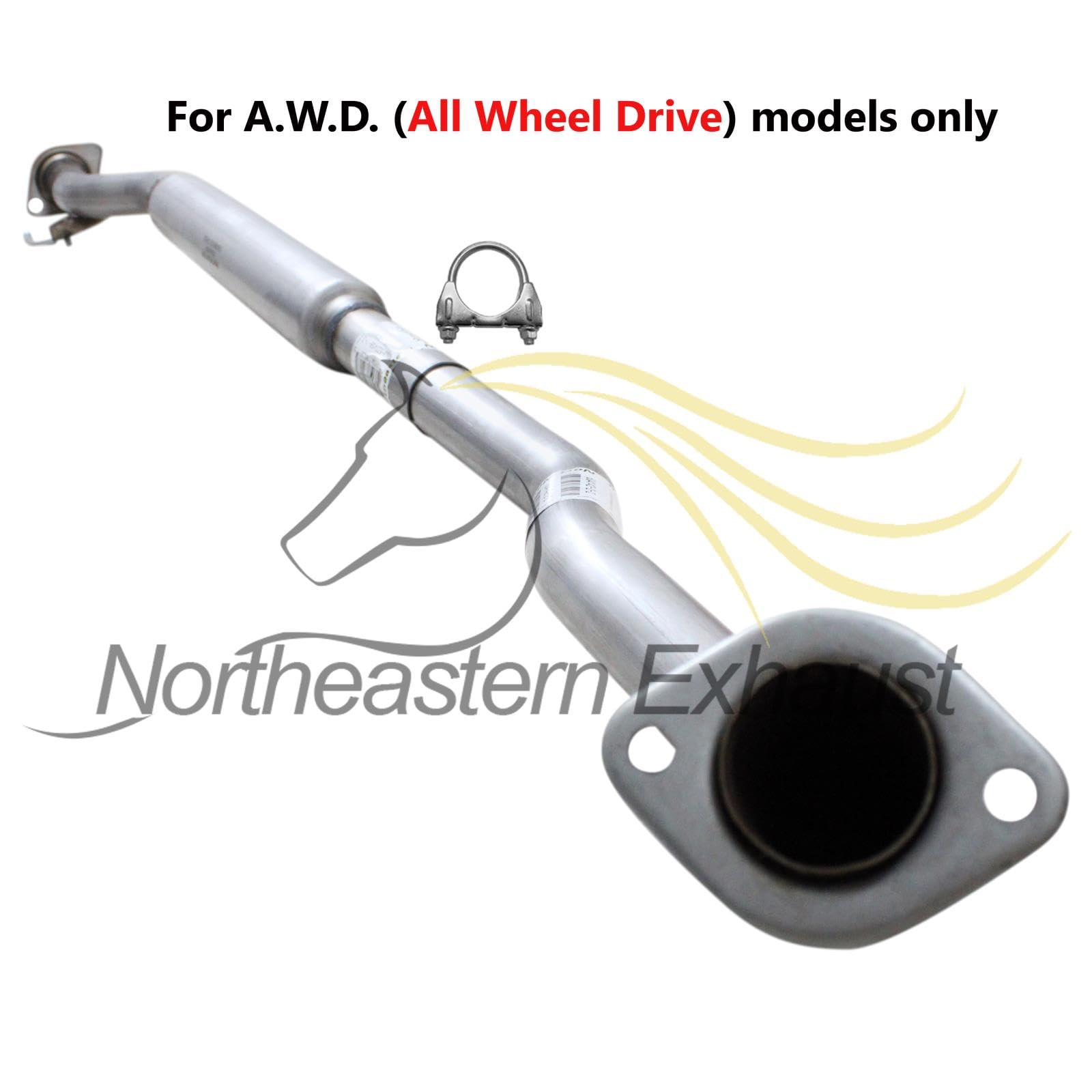 Northeastern Exhaust Resonator Exhaust Pipe Fits 2011-2017 Nissan Juke 1.6L Turbocharged AWD - Direct Fit | Stainless Steel