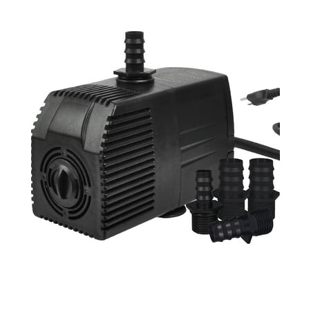 Simple Deluxe LGPUMP400G 400 GPH UL Listed Submersible Pump with 15' Cord for Hydroponics, Aquaponics, Fountains, Ponds, Statuary, Aquariums & more