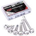 thumbnail image 1 of Wqlpp-41 0 Acier Inoxydable 10 Tête de Laveuse Hexagonale Kit d'Assortiment de Vis Tek en Métal avec Point de Perçage, Auto-Perceuse, 200 Pcs (10), 1 of 4