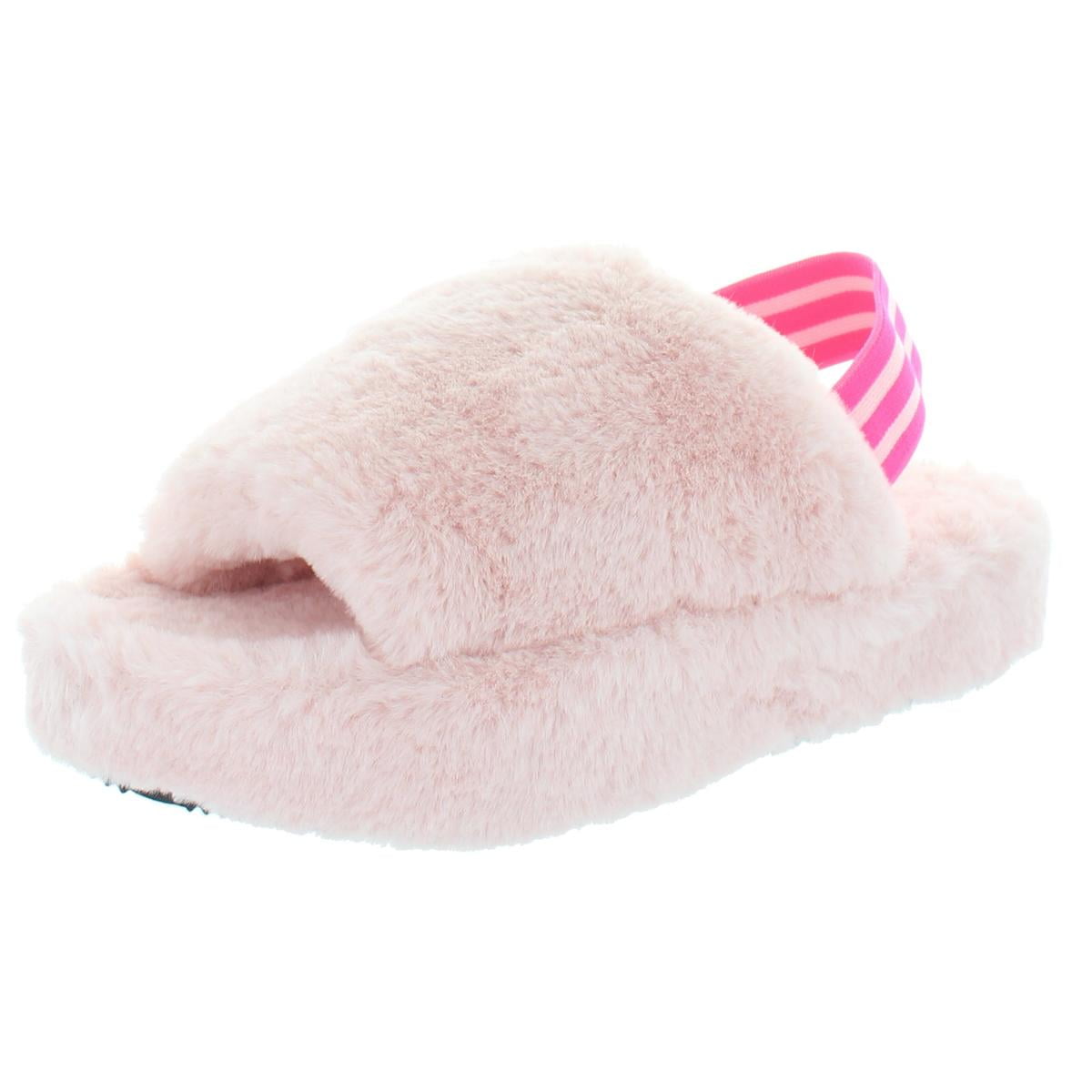 Steve Madden JBUNIE Big Girls Hot Pink Fuzzy Slippers Youth L 4/5 or  Women's 7