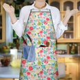thumbnail image 6 of Pioneer Flower Floral Print Pattern Apron-Garden Aprons for Women with Pockets-Cotton Linen Waterproof Kitchen Cooking Gardening Aprons Adjustable for Kitchen,Cooking,BBQ and Salon 33x27 Inch, 6 of 7