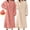 Pink+White, variant on 2 Pack Women Flannel Nightgowns Cable Knit Cozy Plush Long Sleeve Winter Warm Nightdress