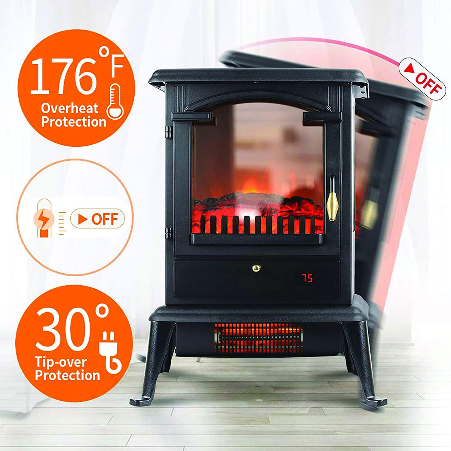 LifeSmart LifePro 1500W 3 Sided Electric Infrared Quartz Stove Heater |  Walmart Canada