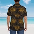 thumbnail image 4 of Fotbe Gold Dragonfly Mandala Camisa Hawaiana para Hombre Unisex – Camisa Casual de Verano con Botones de Manga Corta de Algodón y Lino,X-Large, 4 of 7