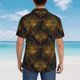 thumbnail image 4 of Balery Gold Dragonfly Mandala Camisas hawaianas de manga corta para hombre, camisas playeras de corte holgado, camisas de vacaciones con botones,Small, 4 of 7