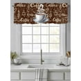 thumbnail image 4 of Valances for Windows Coffee Cup Rod Pocket Cafe Window Treatments Valance Curtains for Kitchen Bathroom Laundry Basement Windows 60"x14", 4 of 9
