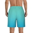 thumbnail image 3 of Kdxio Teal Turquoise Pattern Mens Casual Shorts - Drawstring Summer Beach Sports Shorts for Men, 3 of 5
