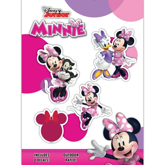 Minnie Mouse Decals - Set of 4 Minnie Mouse Stickers for Kids and Adults - Vinyl Decals for Tumbler, Laptop, Water Bottle, Vehicles