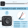 thumbnail image 2 of 4 Pcs Momentary Switch Momentary Push Button ON Off Switch 12V 24V Mount Mini Button Switch, 2 of 5