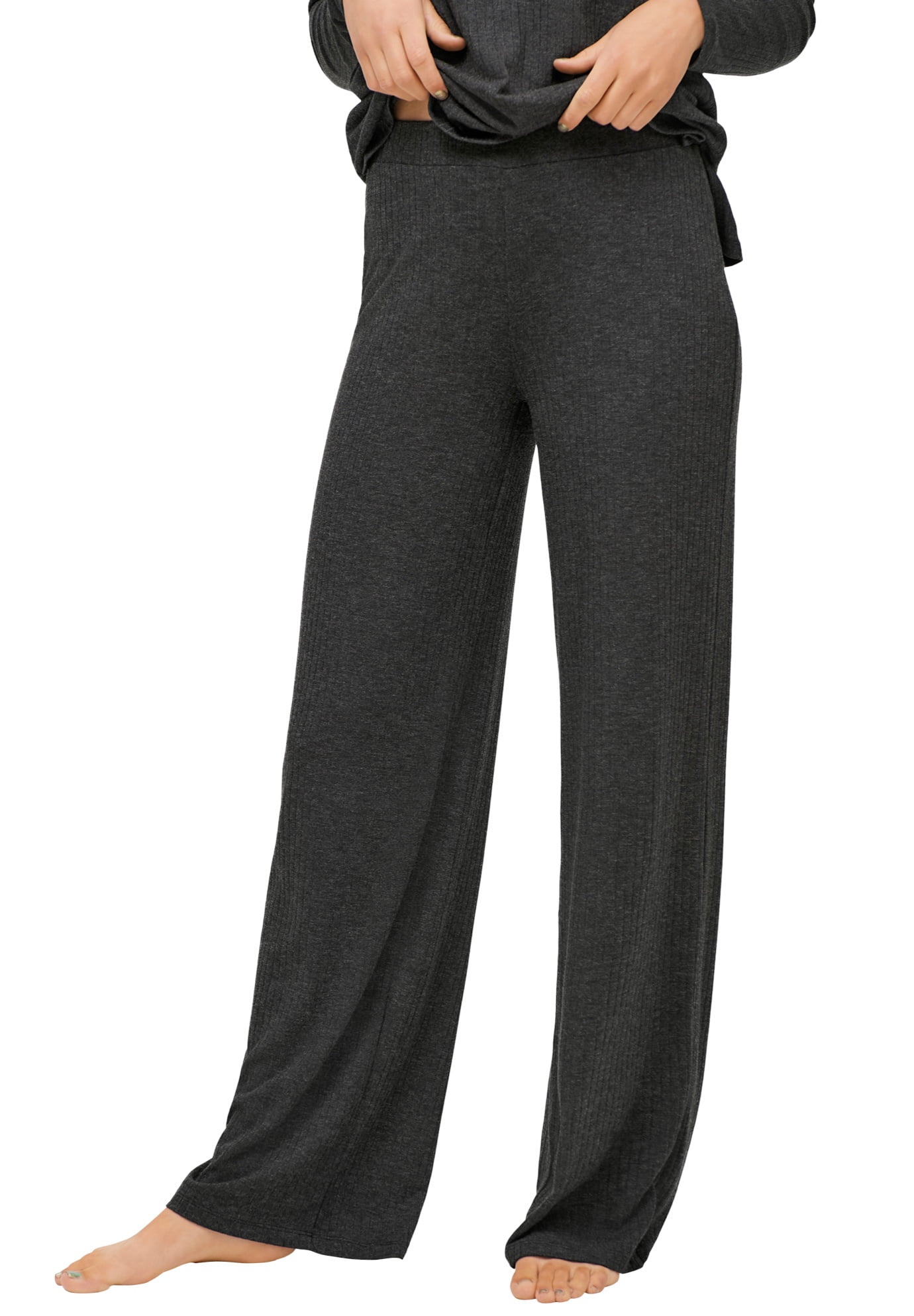 Ribbed Wide Leg Knit Pants 