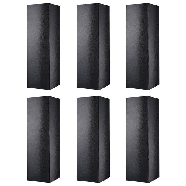 Malicplus 6 Cajas De Regalo De Vino, 13.5 X 4.5 X 4 Pulgadas, Cajas De Regalo Para Botellas Para Licor Y Champán, Cajas De Regalo Plegables Con Cierre Magnético (Negro Brillante Con Textura De Hierba)