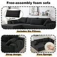 thumbnail image 5 of 108" Cloud Sectional Couch with L-Shaped Chaise, Modern Modular Sectional Sofa with Deep Seat, Chenille Upholstered Couch for Living Room, Free Combination, Right Chaise, Black, 5 of 9