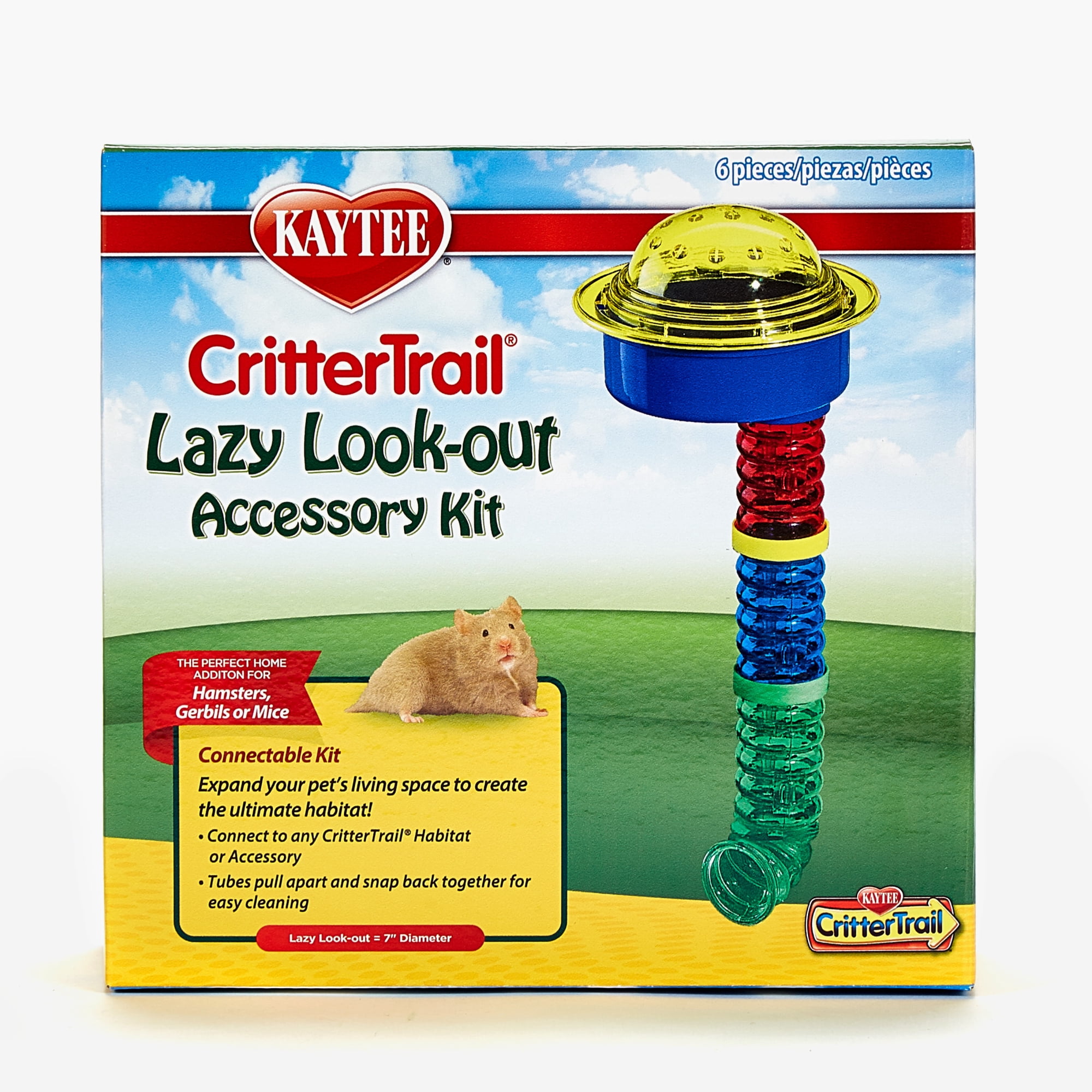 Kaytee CritterTrail Accessory Lazy Look-Out Habitat Kit for Hamsters, Gerbils, Mice and Other Small Animals, Assorted Blue