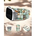 thumbnail image 4 of Wearlizer Natural Stone Strap Compatible with Apple Watch Band for Women 38/40/41/42/44/45/46/49mm, Stretch Jasper Beaded Bracelet Band, Handmade Boho Elastic Strap for iWatch Series 11-1/Ultra, 4 of 7