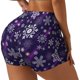 thumbnail image 1 of Fotbe Christmas Purple Snowflakes Shorts Sin Costuras – Shorts Deportivos de Cintura Alta para Mujer, Elásticos para Gimnasio, Yoga, Running o Ciclismo-Large, 1 of 8