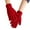 Red, variant on Dyfzdhu Women Fall Winter Simple Fashion Double Thick Knitted Warm Gloves