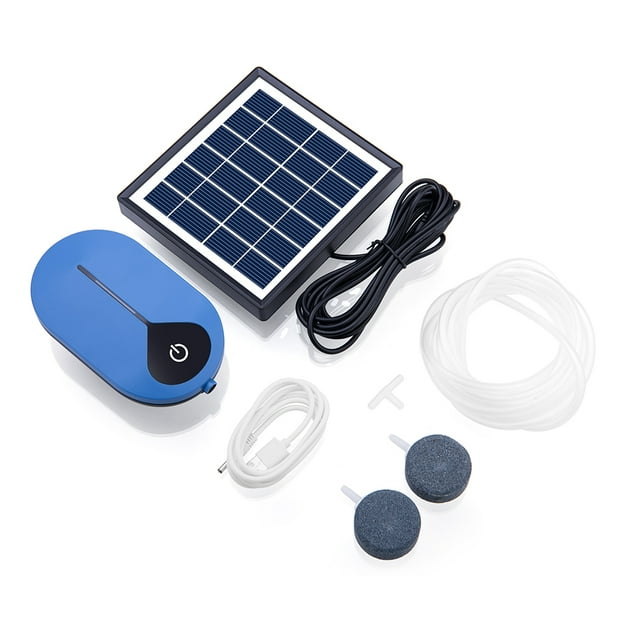 2022 Nuevo kit de bomba de aire solar Oxigenador de tanque de peces Aireador de estanque portátil USB con piedra de aire de tubería para jardín al aire libre Tanque de peces Estanque de pesca YUNYI BRAND Deportes