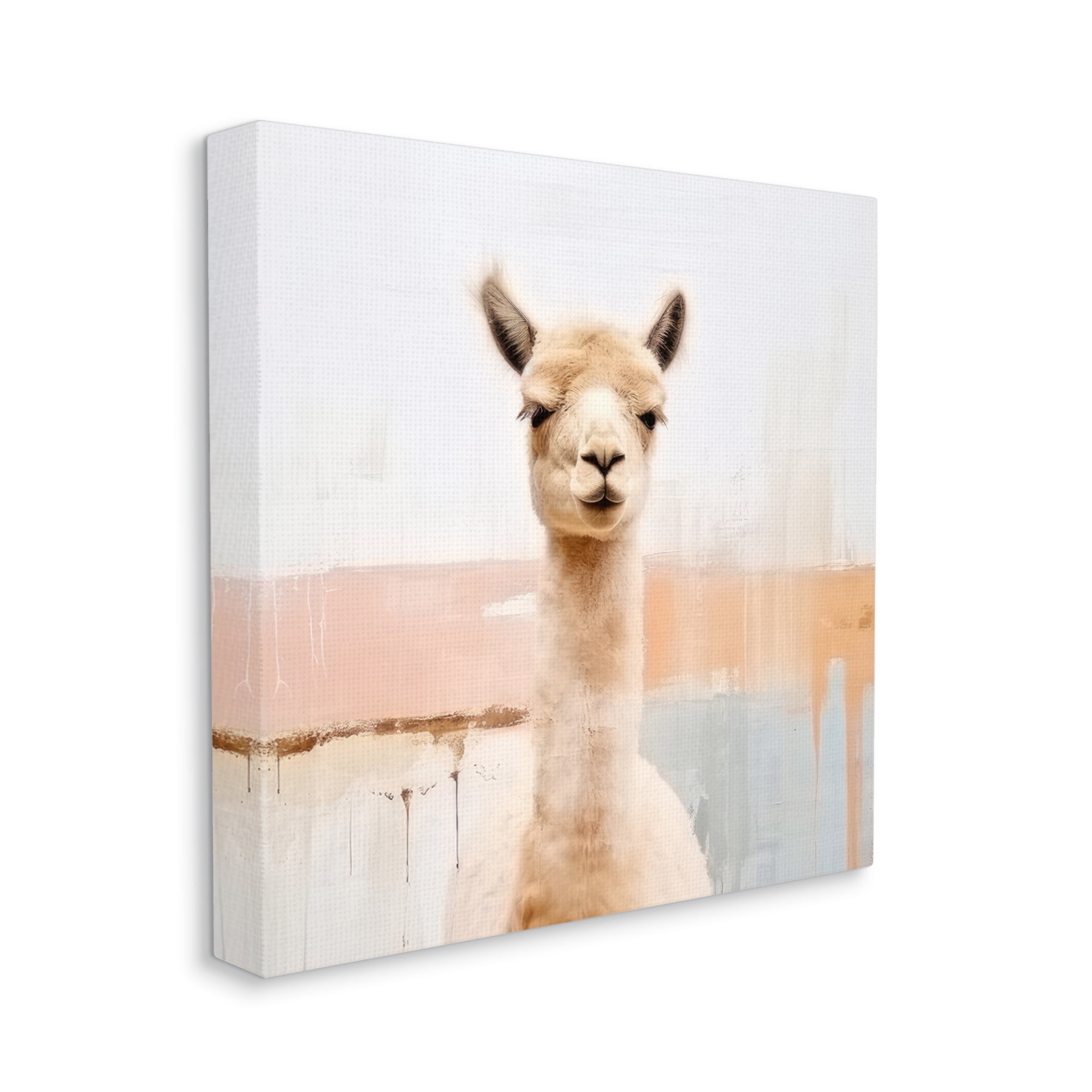 Stupell Industries Rustic Llama Portrait Animals & Insects Painting Gallery Wrapped Canvas Art Print Wall Art, 30 x 30