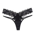 thumbnail image 1 of Gibobby Conjunto de lencería de encaje Ropa de dormir Lencería cómoda Bragas Tanga Encaje elegante Espalda sexy T Íntimos suaves(Negro M), 1 of 4