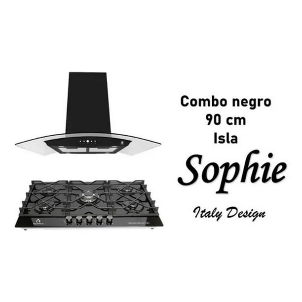 Combo SOPHIE Parrilla De 5 Quemadores SUPRA C9-25-BB + Campana De Isla CI-90-Black