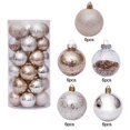 thumbnail image 3 of Naiovety 30 Uds. De bolas colgantes para árbol de Navidad, hogar, oficina, centro comercial, árbol, bolas de plástico, decoración colgante, adorno Kits de decoración para fiestas oro plata Naiovety HA000435-01B, 3 of 6