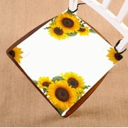 GCKG Sunflowers Chair Pad Seat Cushion Chair Cushion Floor Cushion with Breathable Memory Inner Cushion and Ties Two Sides Printing 20x20 inches