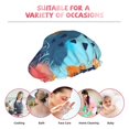 thumbnail image 2 of YFYANG Bonnet de Douche Double Imperméable pour Femmes, Aquarelle Abstraite Automne Réutilisable pour Tous Types et Tailles de Cheveux, 2 of 6