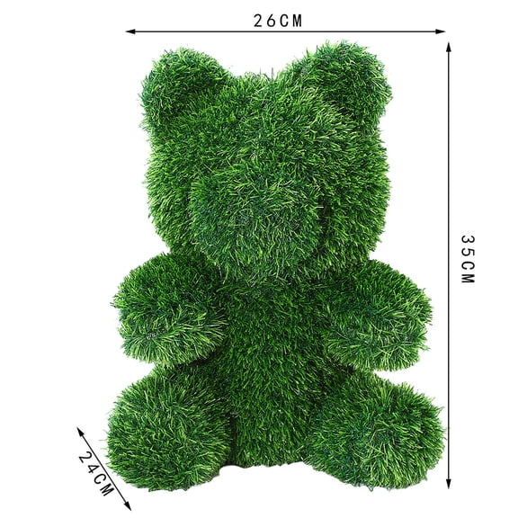 Artificial Grass Animal Statue Spring Decorations – Artificial Topiary Garden Decorations, UV Resistant Fake Home Ornaments, Green Plush Finish Animal Decorations Outdoor