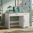thumbnail image 2 of Huisuilinss Farmhouse Executive Desk,47" Rustic Home Office Desk,Wood Computer Desk Workstation,Computer Writing Desk With Drawers And Storage Cabinet For Home Office Work Study Writing, 2 of 7