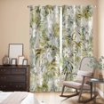 thumbnail image 3 of Kitchen Curtains 84 Inch Length 2 Panels, Tropical Leaf Grommets Window Treatment Curtain, Palm Leaves Plants Vintage Spring Green Thermal Curtains Drapes for Living Room/Bathroom, 3 of 9