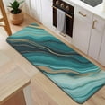 thumbnail image 5 of Teal Gold Marble Pattern Kitchen Rug Mat,Kitchen Runner Rugs Non Skid Washable,Decorative Kitchen Floor Mats for Kitchen,Sink,Laundry,17"x47.2", 5 of 7