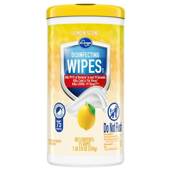 KR Disinfecting Wipes Lemon Scent - 75 ct