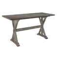 thumbnail image 3 of Miekor Furniture Rustic Look Distressed Gray Finish 1pc Counter Height Dining Table Solid Rubberwood Kitchen Dining Furniture B5A4504, 3 of 9