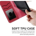 thumbnail image 3 of Compatible with iPhone 15 Wallet Case Women Leather Flip with Wrist Strap Kickstand Magnetic with Card Holder Adjustable Stand Protective Case for iPhone 15 6.1 inch Life Tree Red, 3 of 7