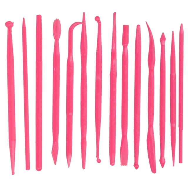 Clay Modeling Tool, Clay Carving Tool 14PCS/Set For Home For School For Children Yellow,Pink,Rose Red