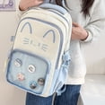thumbnail image 6 of Hsqqdc Blue Nylon Cat Ita Backpack Clear Window Large Capacity Knapsack, 6 of 7