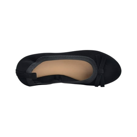 hopeusnice Women s Ballerina Flats Comfortable Suede Bowknot Slip On Flats Shoes Soft Sole Low Heel Ballerina Shoes Black 37