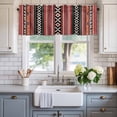 thumbnail image 2 of Red Boho Farmhouse Short Window Curtain Valances, Vintage Ethnic Tribe Rod Pocket Kitchen Valances for Living Room Bedroom Bathroom Cafe 54" x 18", 2 of 8