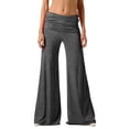 thumbnail image 5 of Coral Fold Over Yoga Pants 2026 Wide Leg Loose Fit Lounge Pant with Ruched Waist Sports Leggings for Yoga Sports Everyday(Grey,XS), 5 of 6